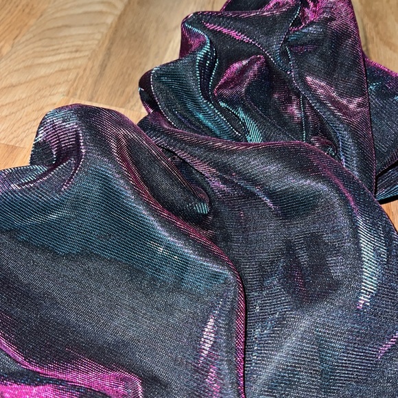 Draped Metallic Bodycon Mini Dress NWOT - Picture 9 of 10